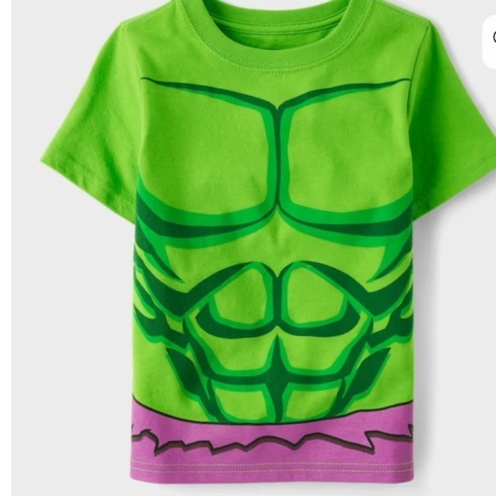 Toddler Hulk T-shirt Halloween Costume Green Purple Superhero Kids One Piece